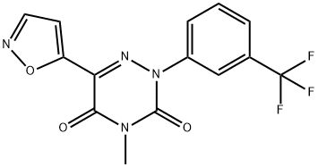 6-(5-ISOXAZOLYL)-4-METHYL-2-[3-(TRIFLUOROMETHYL)PHENYL]-1,2,4-TRIAZINE-3,5(2H,4H)-DIONE Struktur