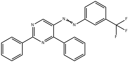 2,4-DIPHENYL-5-(2-[3-(TRIFLUOROMETHYL)PHENYL]DIAZENYL)PYRIMIDINE Struktur