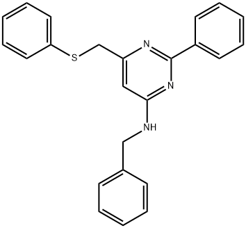 N-BENZYL-2-PHENYL-6-[(PHENYLSULFANYL)METHYL]-4-PYRIMIDINAMINE Struktur