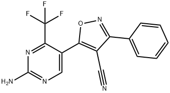 5-[2-AMINO-4-(TRIFLUOROMETHYL)-5-PYRIMIDINYL]-3-PHENYL-4-ISOXAZOLECARBONITRILE Struktur