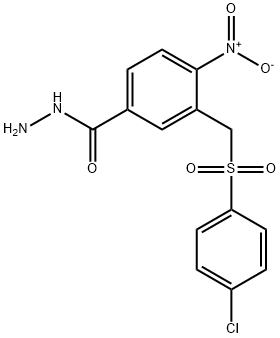 3-([(4-CHLOROPHENYL)SULFONYL]METHYL)-4-NITROBENZENECARBOHYDRAZIDE Struktur