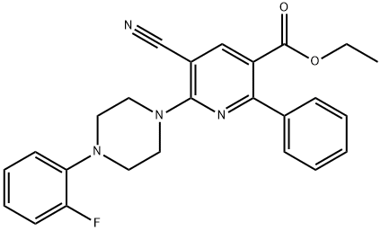 ETHYL 5-CYANO-6-[4-(2-FLUOROPHENYL)PIPERAZINO]-2-PHENYLNICOTINATE Struktur