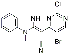 2-(5-BROMO-2-CHLOROPYRIMIDIN-4-YL)-2-(1-METHYL-2,3-DIHYDRO-1H-BENZO[D]IMIDAZOL-2-YLIDEN)ACETONITRILE Struktur