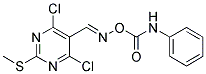 5-(([(ANILINOCARBONYL)OXY]IMINO)METHYL)-4,6-DICHLORO-2-(METHYLTHIO)PYRIMIDINE Struktur