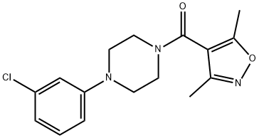 [4-(3-CHLOROPHENYL)PIPERAZINO](3,5-DIMETHYL-4-ISOXAZOLYL)METHANONE Struktur