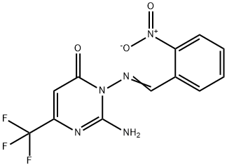 2-AMINO-3-([(2-NITROPHENYL)METHYLENE]AMINO)-6-(TRIFLUOROMETHYL)-4(3H)-PYRIMIDINONE Struktur