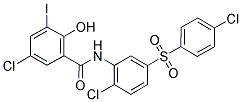 3-IODO-5-CHLORO-N-[2-CHLORO-5-((4-CHLOROPHENYL)SULPHONYL)PHENYL]-2-HYDROXYBENZAMIDE Struktur