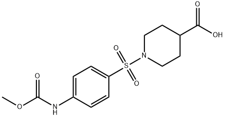 1-(4-METHOXYCARBONYLAMINO-BENZENESULFONYL)-PIPERIDINE-4-CARBOXYLIC ACID Struktur