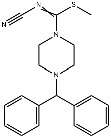 METHYL 4-BENZHYDRYL-N-CYANOTETRAHYDRO-1(2H)-PYRAZINECARBIMIDOTHIOATE Struktur