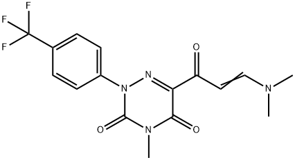 6-[3-(DIMETHYLAMINO)ACRYLOYL]-4-METHYL-2-[4-(TRIFLUOROMETHYL)PHENYL]-1,2,4-TRIAZINE-3,5(2H,4H)-DIONE Struktur