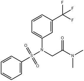 N,N-DIMETHYL-2-[(PHENYLSULFONYL)-3-(TRIFLUOROMETHYL)ANILINO]ACETAMIDE Struktur