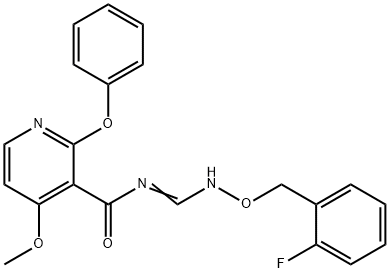 N-(([(2-FLUOROBENZYL)OXY]IMINO)METHYL)-4-METHOXY-2-PHENOXYNICOTINAMIDE Struktur