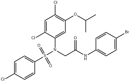 2-(N-(4-CHLOROPHENYLSULFONYL)-2,4-DICHLORO-5-ISOPROPOXYPHENYLAMINO)-N-(4-BROMOPHENYL)ACETAMIDE Struktur