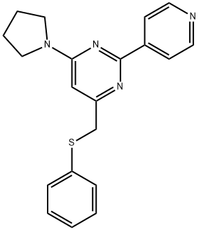 4-[(PHENYLSULFANYL)METHYL]-2-(4-PYRIDINYL)-6-(1-PYRROLIDINYL)PYRIMIDINE Struktur