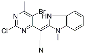 2-(5-BROMO-2-CHLORO-6-METHYLPYRIMIDIN-4-YL)-2-(1-METHYL-2,3-DIHYDRO-1H-BENZO[D]IMIDAZOL-2-YLIDEN)ACETONITRILE Struktur