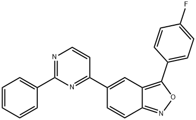 3-(4-FLUOROPHENYL)-5-(2-PHENYL-4-PYRIMIDINYL)-2,1-BENZISOXAZOLE Struktur