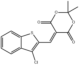 5-[(3-CHLORO-1-BENZOTHIOPHEN-2-YL)METHYLENE]-2,2-DIMETHYL-1,3-DIOXANE-4,6-DIONE Struktur