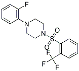 4-(2-FLUOROPHENYL)-1-((2-(TRIFLUOROMETHYL)PHENYL)SULFONYL)PIPERAZINE Struktur