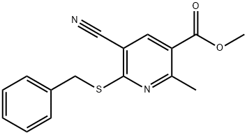 METHYL 6-(BENZYLSULFANYL)-5-CYANO-2-METHYLNICOTINATE Struktur