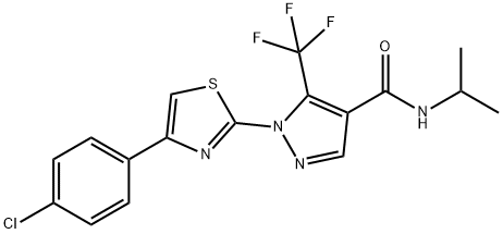 1-[4-(4-CHLOROPHENYL)-1,3-THIAZOL-2-YL]-N-ISOPROPYL-5-(TRIFLUOROMETHYL)-1H-PYRAZOLE-4-CARBOXAMIDE Struktur