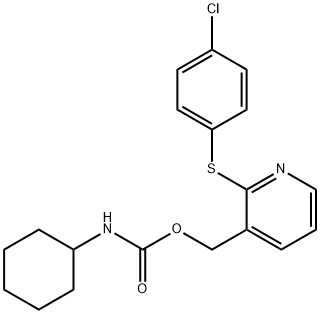 (2-[(4-CHLOROPHENYL)SULFANYL]-3-PYRIDINYL)METHYL N-CYCLOHEXYLCARBAMATE Struktur