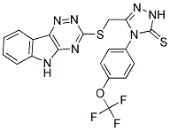 3-(2,3,6-TRIAZINO[5,4-B]INDOL-3-YLTHIOMETHYL)-4-(4-(TRIFLUOROMETHOXY)PHENYL)-1,2,4-TRIAZOLINE-5-THIONE Struktur