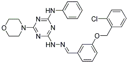 (E)-4-(2-(3-(2-CHLOROBENZYLOXY)BENZYLIDENE)HYDRAZINYL)-6-MORPHOLINO-N-PHENYL-1,3,5-TRIAZIN-2-AMINE Struktur