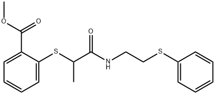 METHYL 2-[(1-METHYL-2-OXO-2-([2-(PHENYLSULFANYL)ETHYL]AMINO)ETHYL)SULFANYL]BENZENECARBOXYLATE Struktur