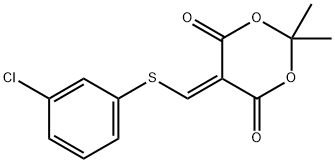 5-([(3-CHLOROPHENYL)SULFANYL]METHYLENE)-2,2-DIMETHYL-1,3-DIOXANE-4,6-DIONE Struktur