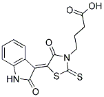 4-[(5Z)-4-OXO-5-(2-OXO-1,2-DIHYDRO-3H-INDOL-3-YLIDENE)-2-THIOXO-1,3-THIAZOLIDIN-3-YL]BUTANOIC ACID