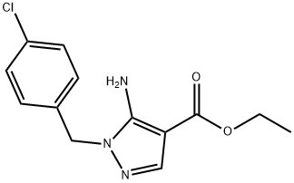 5-AMINO-1-(4-CHLORO-BENZYL)-1H-PYRAZOLE-4-CARBOXYLIC ACID ETHYL ESTER Struktur