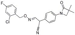 3-([(2-CHLORO-4-FLUOROBENZYL)OXY]IMINO)-2-[4-(3,3-DIMETHYL-2-OXO-1-AZETANYL)PHENYL]PROPANENITRILE Struktur