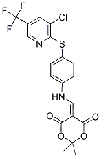 5-(((4-(3-CHLORO-5-(TRIFLUOROMETHYL)(2-PYRIDYLTHIO))PHENYL)AMINO)METHYLENE)-2,2-DIMETHYL-1,3-DIOXANE-4,6-DIONE Struktur