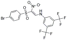 2-((3,5-BIS(TRIFLUOROMETHYL)PHENYL)AMINO)-1-((4-BROMOPHENYL)SULFONYL)-1-NITROETHENE Struktur