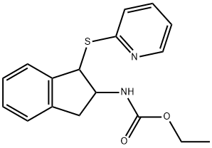 ETHYL N-[1-(2-PYRIDINYLSULFANYL)-2,3-DIHYDRO-1H-INDEN-2-YL]CARBAMATE Struktur