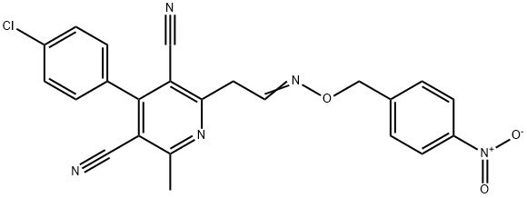 4-(4-CHLOROPHENYL)-2-METHYL-6-(2-([(4-NITROBENZYL)OXY]IMINO)ETHYL)-3,5-PYRIDINEDICARBONITRILE Struktur