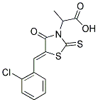 2-[5-(2-CHLORO-BENZYLIDENE)-4-OXO-2-THIOXO-THIAZOLIDIN-3-YL]-PROPIONIC ACID Struktur