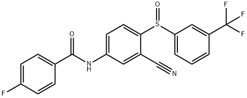 N-(3-CYANO-4-([3-(TRIFLUOROMETHYL)PHENYL]SULFINYL)PHENYL)-4-FLUOROBENZENECARBOXAMIDE Struktur