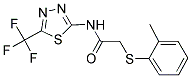 2-[(2-METHYLPHENYL)SULFANYL]-N-[5-(TRIFLUOROMETHYL)-1,3,4-THIADIAZOL-2-YL]ACETAMIDE Struktur