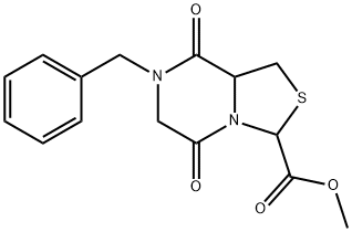 METHYL 7-BENZYL-5,8-DIOXOHEXAHYDRO[1,3]THIAZOLO[3,4-A]PYRAZINE-3-CARBOXYLATE Struktur