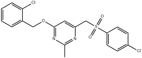 (6-[(2-CHLOROBENZYL)OXY]-2-METHYL-4-PYRIMIDINYL)METHYL 4-CHLOROPHENYL SULFONE Struktur