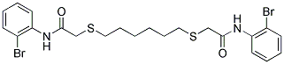 2-[(6-([2-(2-BROMOANILINO)-2-OXOETHYL]SULFANYL)HEXYL)SULFANYL]-N-(2-BROMOPHENYL)ACETAMIDE Struktur