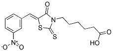 6-[(5Z)-5-(3-NITROBENZYLIDENE)-4-OXO-2-THIOXO-1,3-THIAZOLIDIN-3-YL]HEXANOIC ACID Struktur