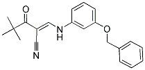 2-(2,2-DIMETHYLPROPANOYL)-3-((3-(BENZYLOXY)PHENYL)AMINO)PROP-2-ENENITRILE Struktur