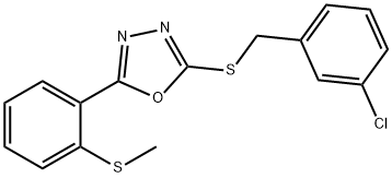 2-[(3-CHLOROBENZYL)SULFANYL]-5-[2-(METHYLSULFANYL)PHENYL]-1,3,4-OXADIAZOLE Struktur