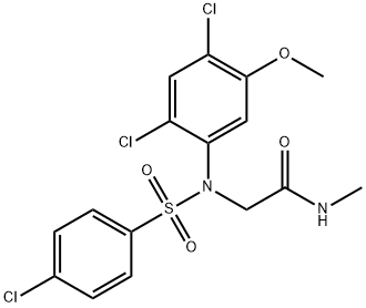 2-(N-(4-CHLOROPHENYLSULFONYL)-2,4-DICHLORO-5-METHOXYPHENYLAMINO)-N-METHYLACETAMIDE Struktur