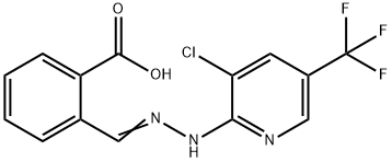 2-(2-[3-CHLORO-5-(TRIFLUOROMETHYL)-2-PYRIDINYL]CARBOHYDRAZONOYL)BENZENECARBOXYLIC ACID Struktur