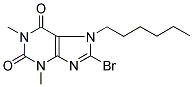 8-BROMO-7-HEXYL-1,3-DIMETHYL-2,3,6,7-TETRAHYDRO-1H-PURINE-2,6-DIONE Struktur