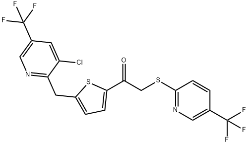 1-(5-([3-CHLORO-5-(TRIFLUOROMETHYL)-2-PYRIDINYL]METHYL)-2-THIENYL)-2-([5-(TRIFLUOROMETHYL)-2-PYRIDINYL]SULFANYL)-1-ETHANONE Struktur