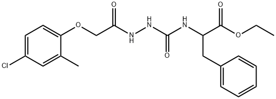 ETHYL 2-(((2-(4-CHLORO-2-METHYLPHENOXY)ACETYLAMINO)AMINO)CARBONYLAMINO)-3-PHENYLPROPANOATE Struktur